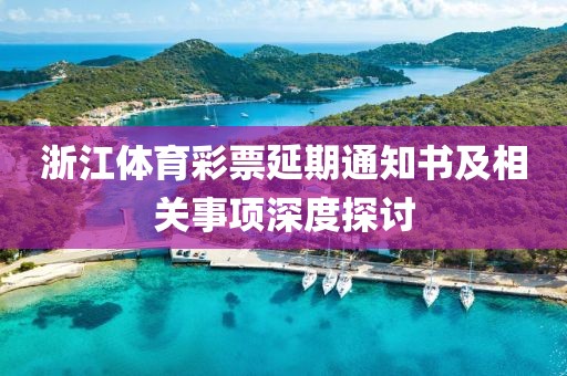 浙江体育彩票延期通知书及相关事项深度探讨