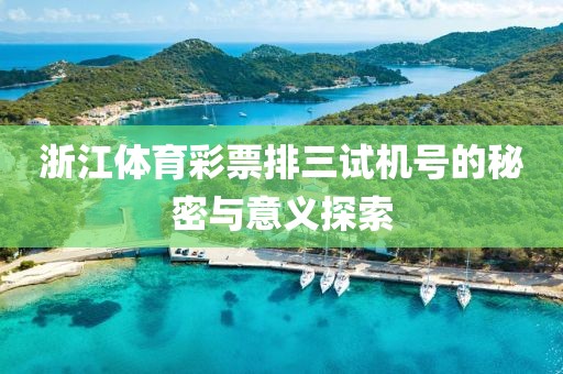 浙江体育彩票排三试机号的秘密与意义探索