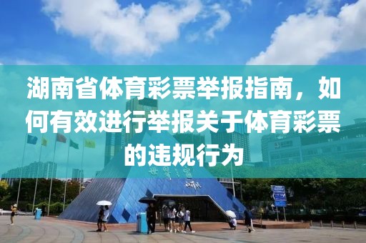 湖南省体育彩票举报指南，如何有效进行举报关于体育彩票的违规行为